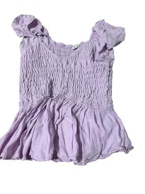 Jag Jeans Lavender Smocked Flutter Sleeve Tank Top